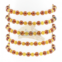 Round amber bracelet 6 mm and 5 mm